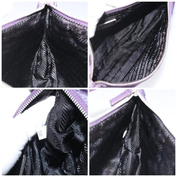 PRADA Accessory Pouch Nylon Purple Silver Auth EC719 - Picture 15 of 16